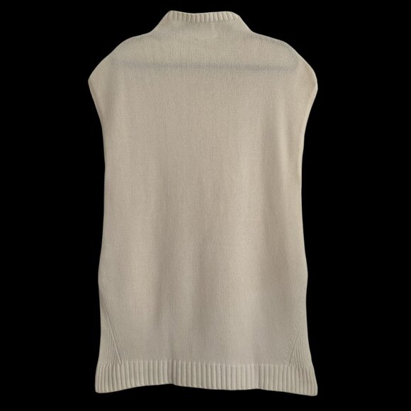Akris Punto Cashmere Wool Blend Sweater Vest Long L High Neck - Picture 10 of 15